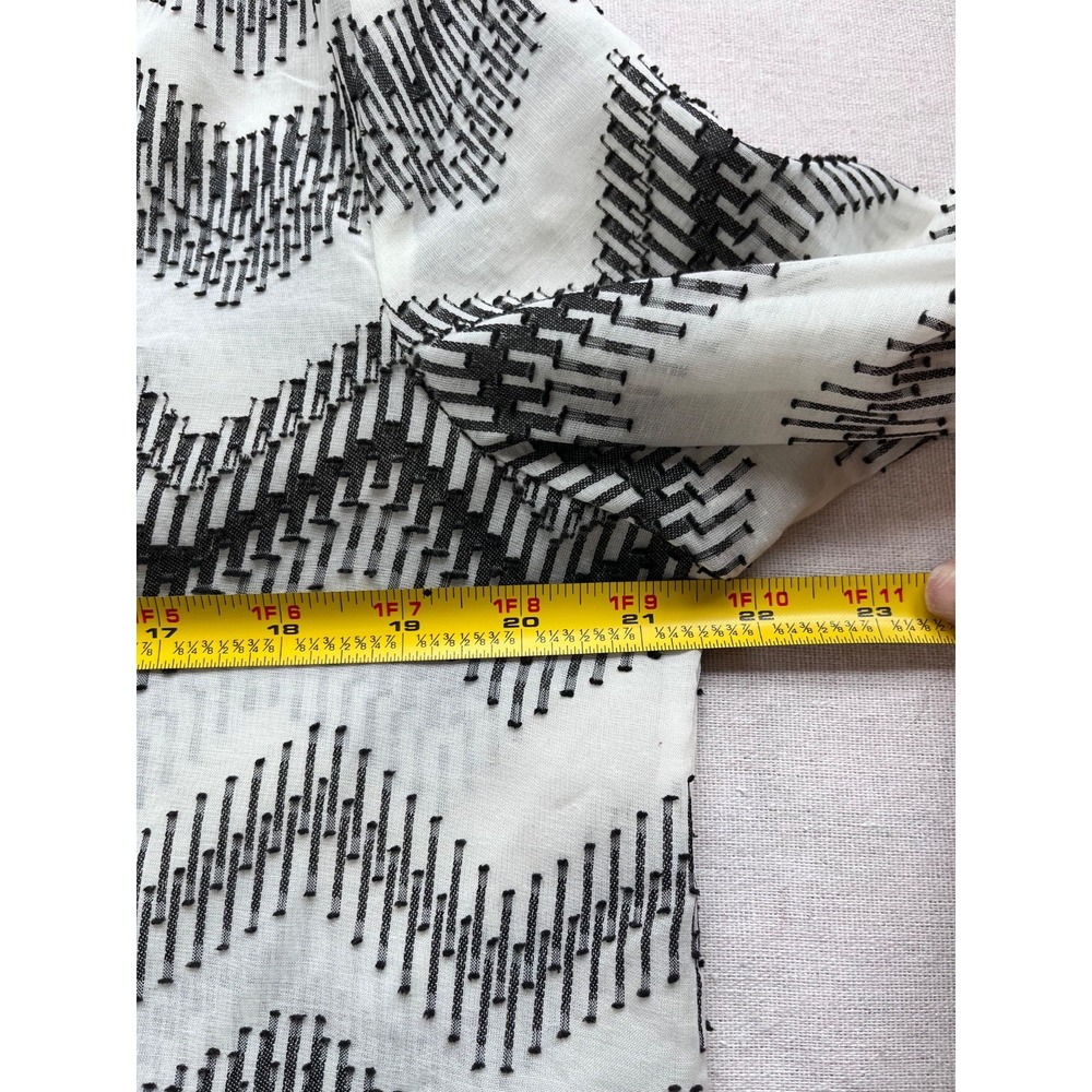 J. Crew Chevron Semi-Sheer Black & White Blouse Womens sz M Chic Spring Office - Picture 13 of 16